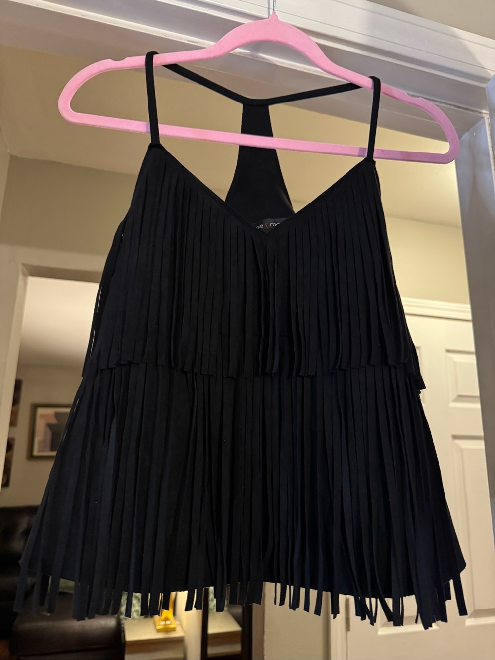 Moa Moa Black Layered Fringe Camisole - Picture 1 of 6